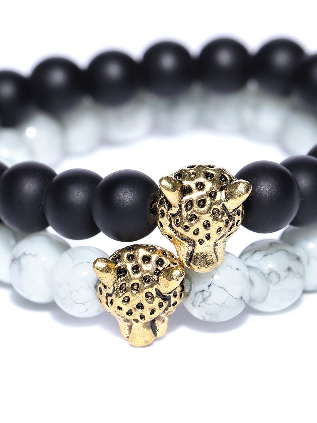 YouBella Unisex Set of 2 Natural Beaded Elasticated Bracelets